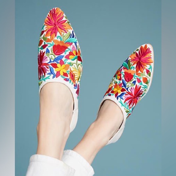 Jeffrey Campbell babouche embroidered slip on flats 8.5 - Picture 7 of 8